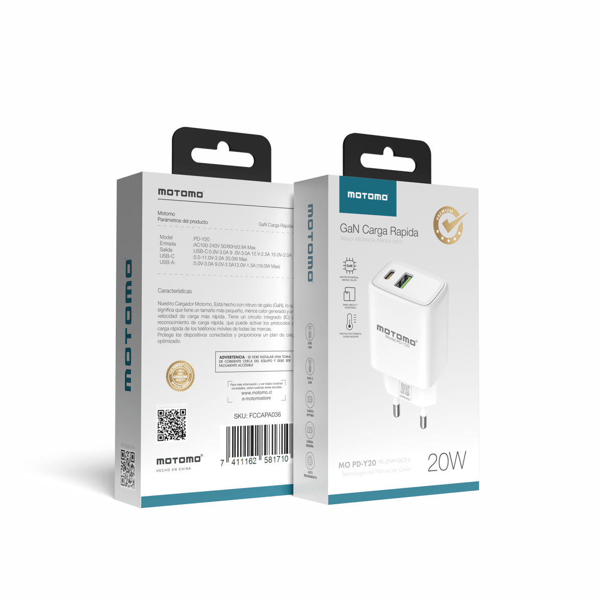 Cargador MO-PD Y20 Carga Rápida Sin Cable